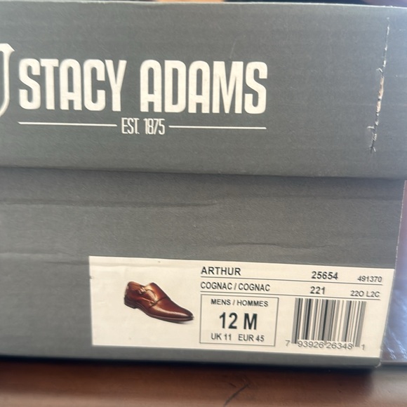 NWT Mens Stacy Adams Arthur Slip-On Cognac Shoes with RedZone Insole, Size 12. - Picture 7 of 7